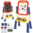 thumbnail image 2 of Kids Easel for Toddlers Age 3+, Art Magnetic White Board & Chalkboard Double Side Adjustable Stand, Drawing Writing Learning Educational Toy for 3 4 5 Year Boys Girl Birthday Gifts, Blue, 2 of 7