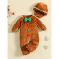 Toddler Baby Gingerbread Man Cosplay Costumes Long Sleeve Footed