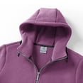 thumbnail image 3 of Baberdicy Lady Jacket Women's Fall and Winter Solid Color Zipper Thickened Double Polar Fleece Hooded Coat Plus Size Soft Comfort Fit Casual Coat Zip Casual Jacket Purple, 3 of 8
