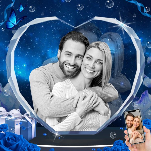 Regalos personalizados para el día de San Valentín con foto de cristal 3D RUIOU