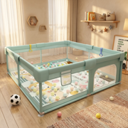 Extra Large Baby Playpen, 59.1" x 70.9" x 26" Assembled Size, Spacious Baby Play Yard with Breathable Mesh for Babies and Toddlers, Green