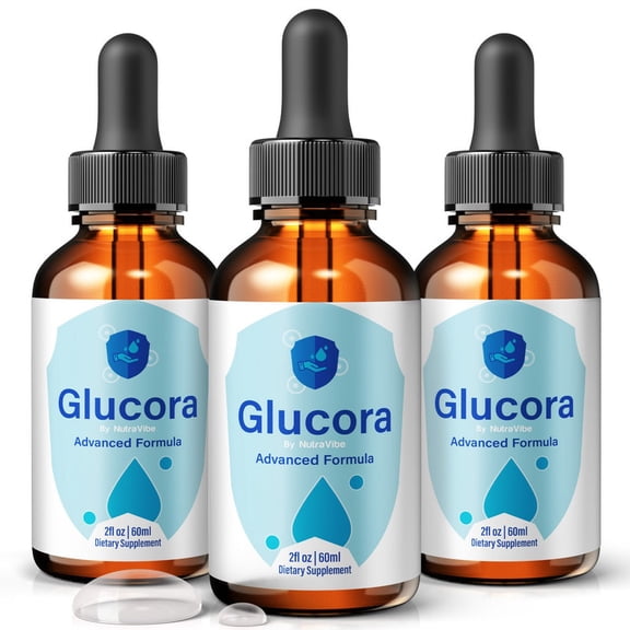 (3 Pack) Glucora Drops – Daily Liquid Formula with a Clean, Natural Blend to Support Natural Flow, Balanced Levels & Healthy Circulation | Convenient for Consistent Use (90 Servings)