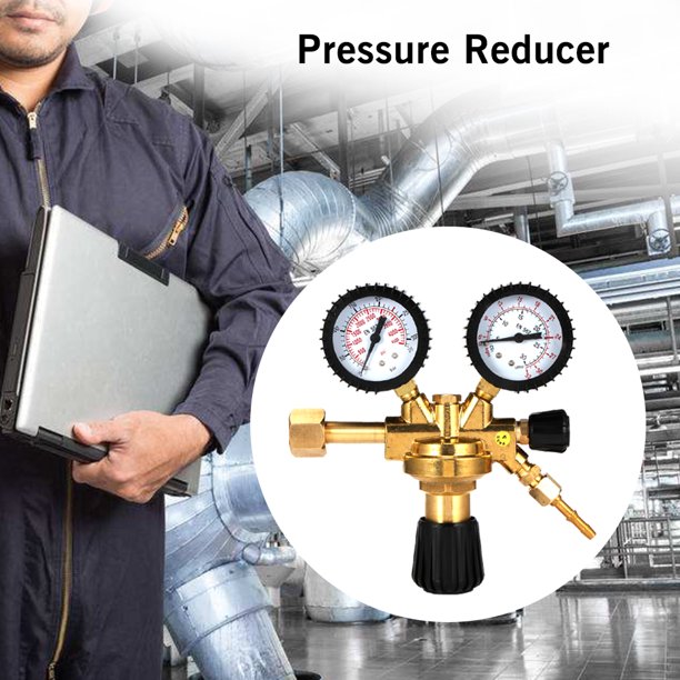 Reductor De Presión Válvula De Control De Detección De Argón De Co2 De Calibre Doble Entrada De Soldador Mig Tig Material De Latón De Alta Calidad Cateissary TO005343-02