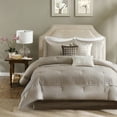 thumbnail image 2 of Madison Park King Trinity 7-Piece Comforter Set, Taupe, 2 of 5