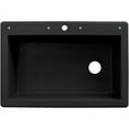 thumbnail image 3 of Transolid Radius 33in x 22in silQ Granite Drop-in Single Bowl Kitchen Sink with 2 CB Faucet Holes, In Black, 3 of 4