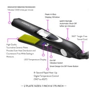 Vibrastrait Pro Professional 1.75 Inch Ceramic Tourmaline Flat Iron Hair Straightener, Vibrating Ionic, Black