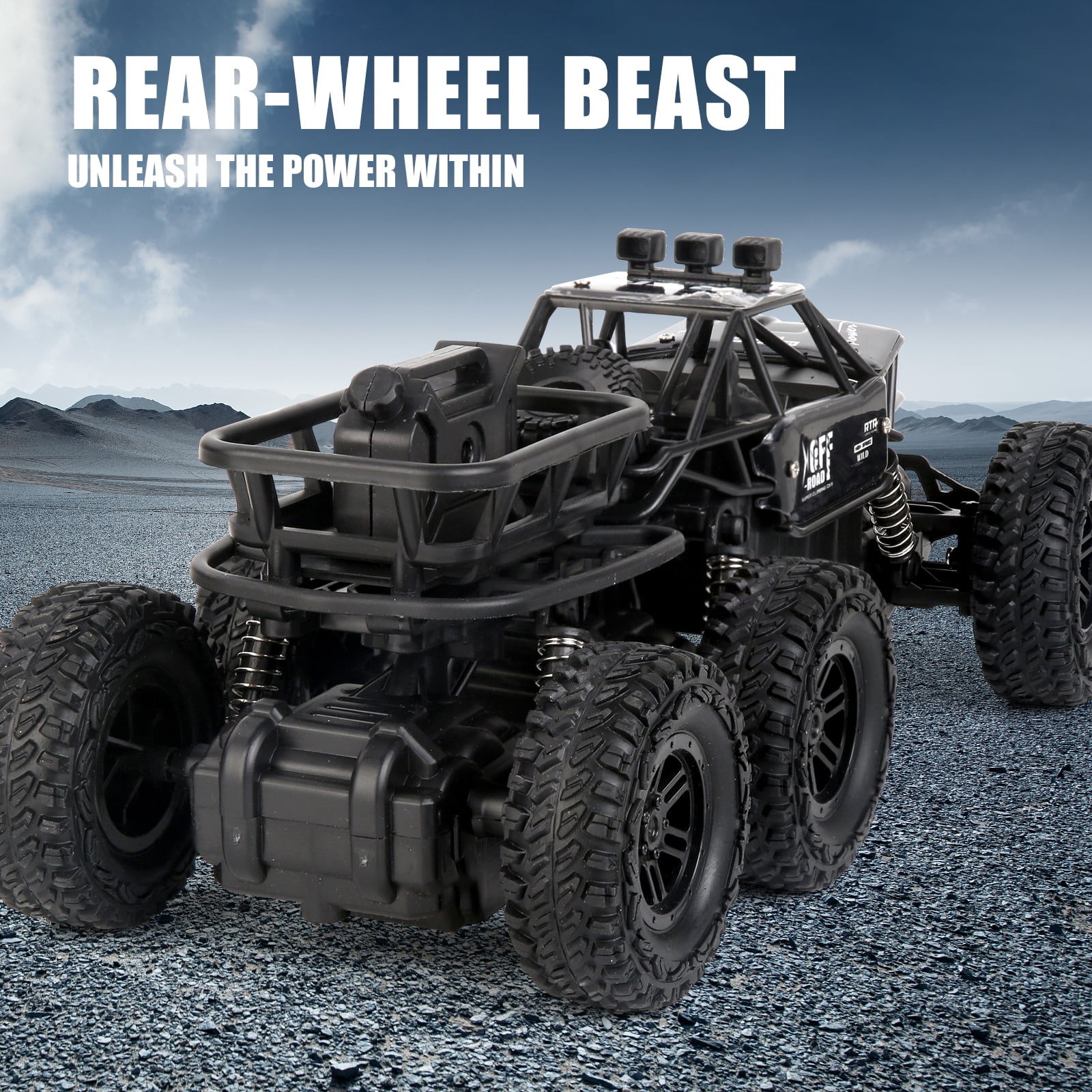 Remote Control Car, Big Monster Truck Toys RC Cars for Boys Kids Adults, 2.4Ghz 4WD 6-Wheel Off Road RC Monster Truck , RC Car Truck Rock Crawler Toy All Terrain Gifts for Adults Boys 8-16