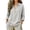 #04 Gray, variant on Women's Mandarin Collar Henley Blouse, Button Placket Long Sleeve Top, Relaxed Fit Work Shirt for Vacation Work Leisure, Army Green M