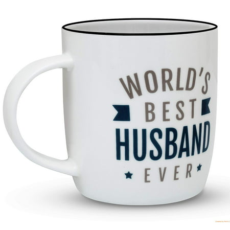 Gifffted Husband Mug, Birthday and Anniversary Gifts For Worlds Best Husband Ever, Funny Fathers Day Gifts For Men, 13 Ounce Coffee Mug, Ceramic (Best Anniversary Present For Husband)