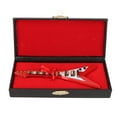 thumbnail image 4 of Modèle de Mini Guitare, Ornement Réaliste Miniature Guitare Électrique Réplique Tilleul Délicat 14cm avec Étui pour Mélomane pour Café, 4 of 8