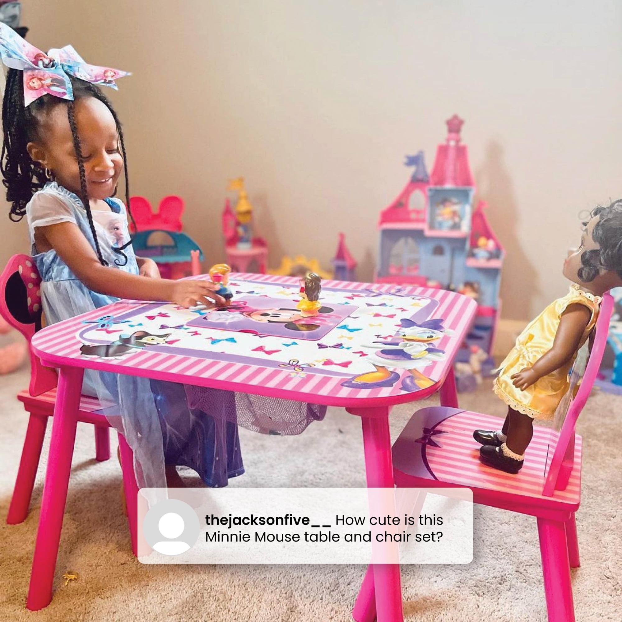 Minnie mouse table and 2 chairs new arrivals