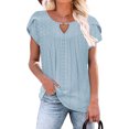 thumbnail image 2 of Lucakuins, camisetas de manga corta para mujer, blusa informal de moda de Color sólido, Tops holgados de verano, ropa de calle Lucakuins moda, 2 of 4