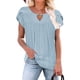 thumbnail image 2 of Lucakuins, camisetas de manga corta para mujer, blusa informal de moda de Color sólido, Tops holgados de verano, ropa de calle Lucakuins moda, 2 of 4