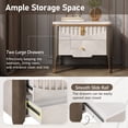 thumbnail image 5 of Christopher Knight Home 2-Drawer Nightstand, Bedside Table with Gold Metal Button Handles, Grey, 5 of 11