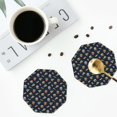 thumbnail image 4 of Vsdgher Fast Food Print Leather Coasters for Drinks, Durable Drink Coasters 4 Set for Tabletop Protection, Luxurious Home Décor and Housewarming Gift-Octagon, 4 of 6