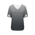 thumbnail image 3 of yillto Womens V Neck Tops Short Sleeve Gradient Fashion Blouse Summer Loose Business Dressy Tunic Shirts, 3 of 6