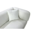 thumbnail image 5 of Modern Style Sofa with 2 Pillows, Fabric Sofa Curved with Thickened Backrest, Solid Wood Frame Sofa for Studio, Living Room, Attic, White, 5 of 9