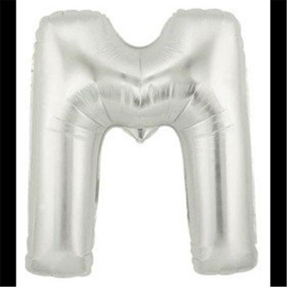 Large Letter M Silver Megaloons 40 Mylar Balloon Multi-Colored