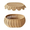 thumbnail image 2 of Yaayu Imitation Rattan Woven Storage Basket with Lid, Covered Organizer for Snacks Toys Clothing, Storage Bin for Home, Small, 2 of 7