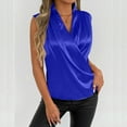 thumbnail image 7 of ECZHAW Women's Wrap V Neck Sleeveless Satin Blouse Elegant Overlap Collar Draped Tank Tops Dressy Casual Soft Comfy Shirts, 7 of 7