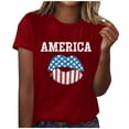 thumbnail image 1 of Blusa informal de manga corta con cuello redondo y estampado suelto de verano para mujer con estilo OAVQHLG3B Store  lin121212, 1 of 4