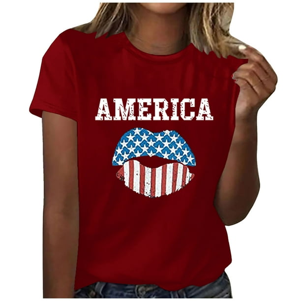 Blusa informal de manga corta con cuello redondo y estampado suelto de verano para mujer con estilo OAVQHLG3B Store lin121212