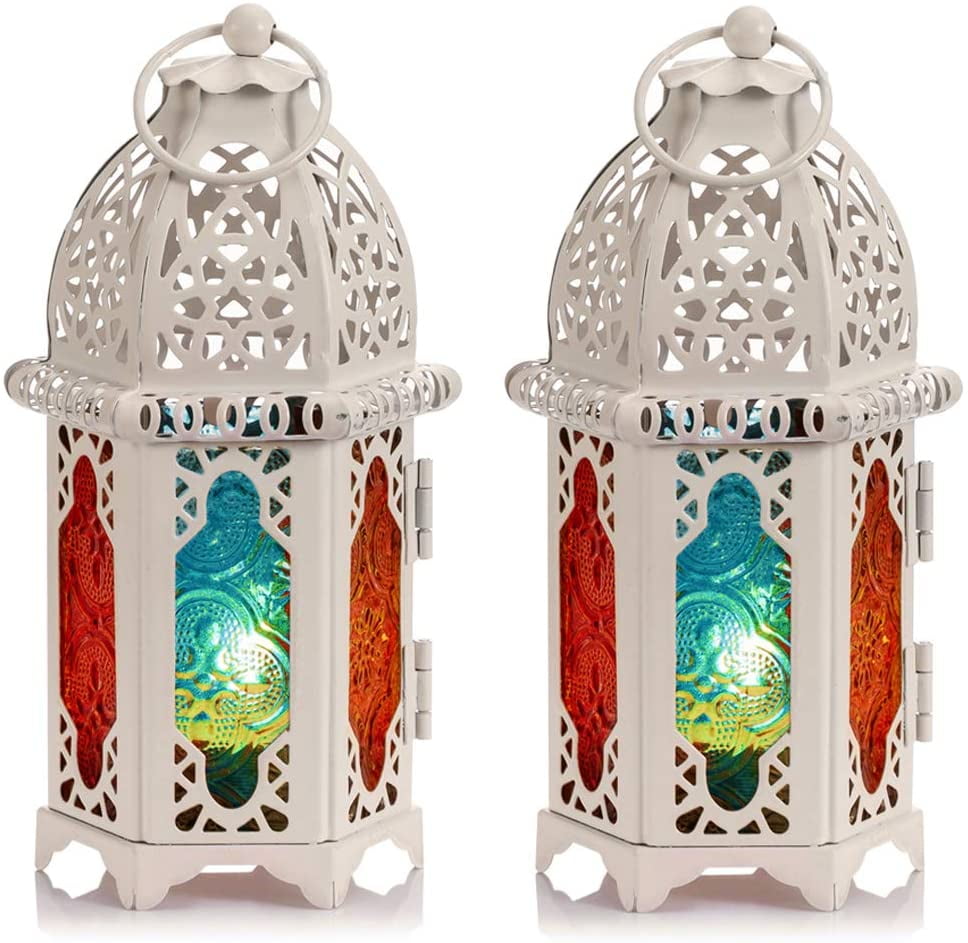 Lot 15 Ivory Lantern 12.5" Weathered Finish Candleholder Wedding Centerpieces 