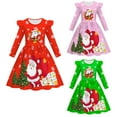 thumbnail image 3 of Afdoent Toddler Girls Dress Child Xmas Party Dance Kids Christmas Long Sleeve Dress 4-5 Years, 3 of 3