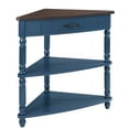 thumbnail image 6 of Small Triangle Corner Table, 3 Tier Wood Corner Side Table with Storage Drawer and Shelves for Living Room Bedroom, 6 of 13