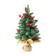 thumbnail image 2 of Piña de árbol de Navidad mini de 17 pulgadas con luces LED - Adorno de simulación de escritorio para decoración navideña, árbol artificial verde, 2 of 6