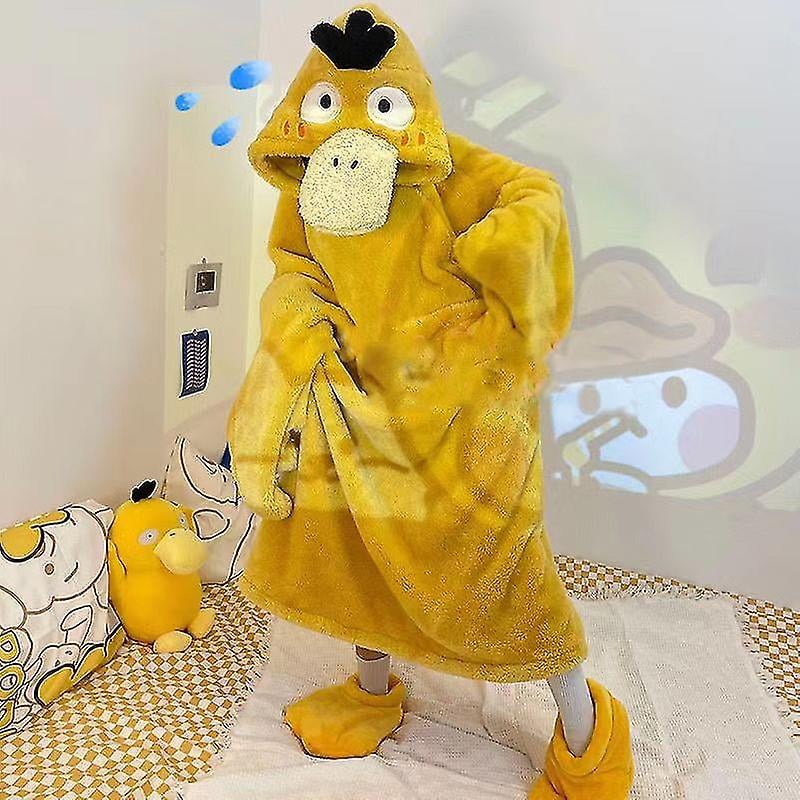 Cartoon Duck Winter Pajamas For Adult Onesie Hoodie Funny Pajama Warm Comfy Homewear Lounge Girls Dorm Cosplay Sleepwear Psyduck Walmart