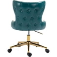 thumbnail image 3 of Meridian Furniture Chaise de Bureau Pivotante Réglable en Cuir Végétalien Bleu, 3 of 7