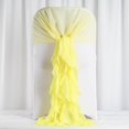 thumbnail image 3 of BalsaCircle 50 Yellow Premium Solid Curly Chiffon Chair Sashes Wedding Slipcovers, 3 of 6