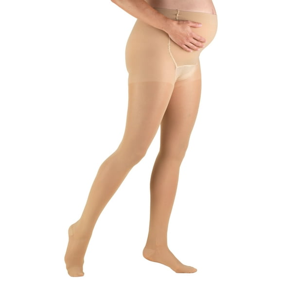 Truform Sheer Maternity Pantyhose: 20 - 30 mmHg, Beige, Medium