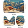 thumbnail image 3 of Juego de 4 cortinas de ducha con temática invernal con alfombra antideslizante, tapa de inodoro y alfombrilla de baño, cortina de ducha de poliéster impermeable con 12 ganchos, juego de 4 cortinas de, 3 of 5