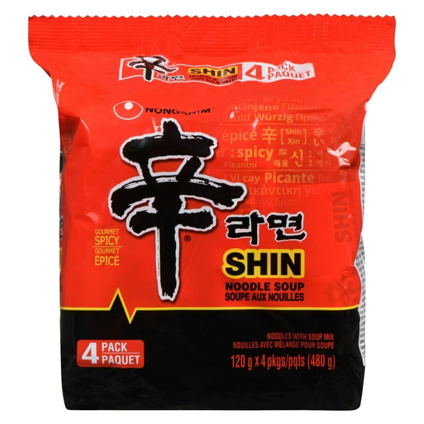Nongshim Shin Ramyun Noodle Soup Family Pack, 120g x 4 , Noodle Soup