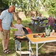 thumbnail image 2 of QueipA 4ft Portable Folding Camping Table, Outdoor Waterproof Adjustable Height Table, Aluminum Lightweight Suitcase Foldable Table for Picnic BBQ Beach Dining, 2 of 16