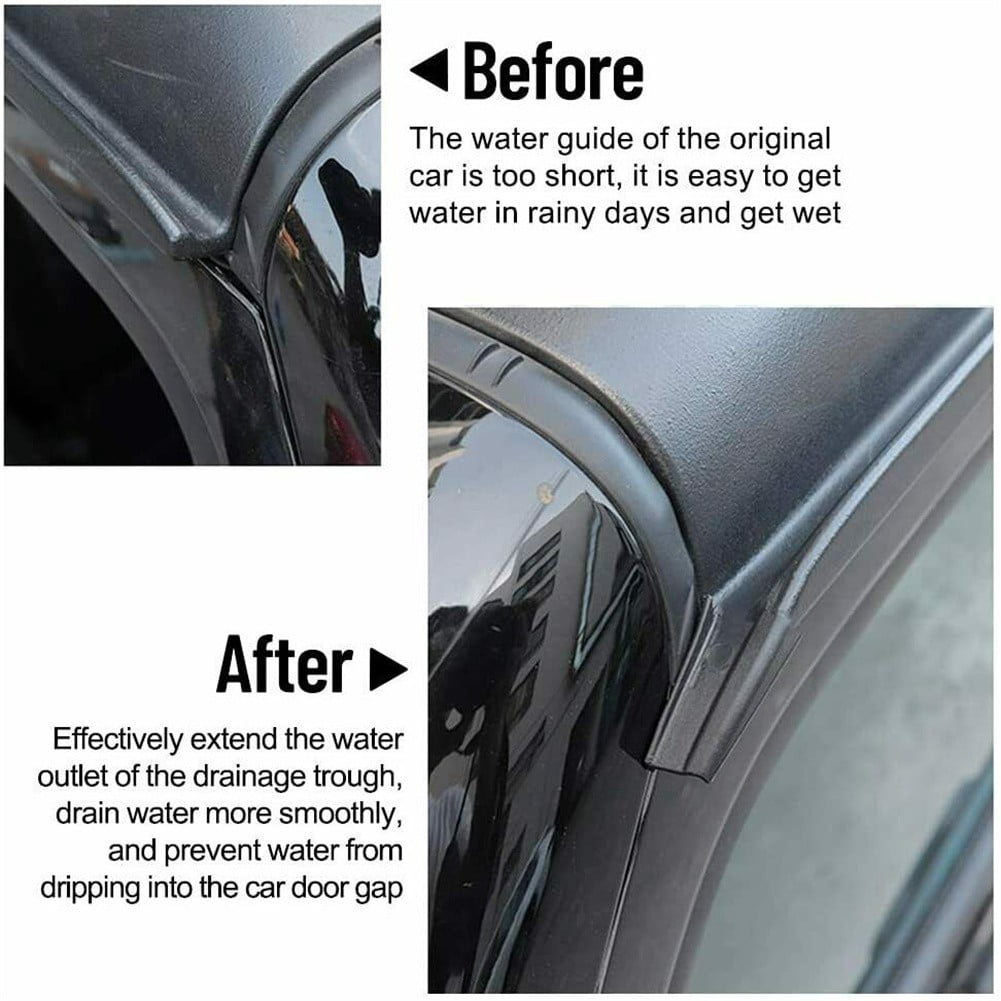 2pcs Top Rain Gutter Extensions Water Diversion Channel for Jeep Wrangler JK JL Gladiator JT 2007-2022 Car Exterior Accessories