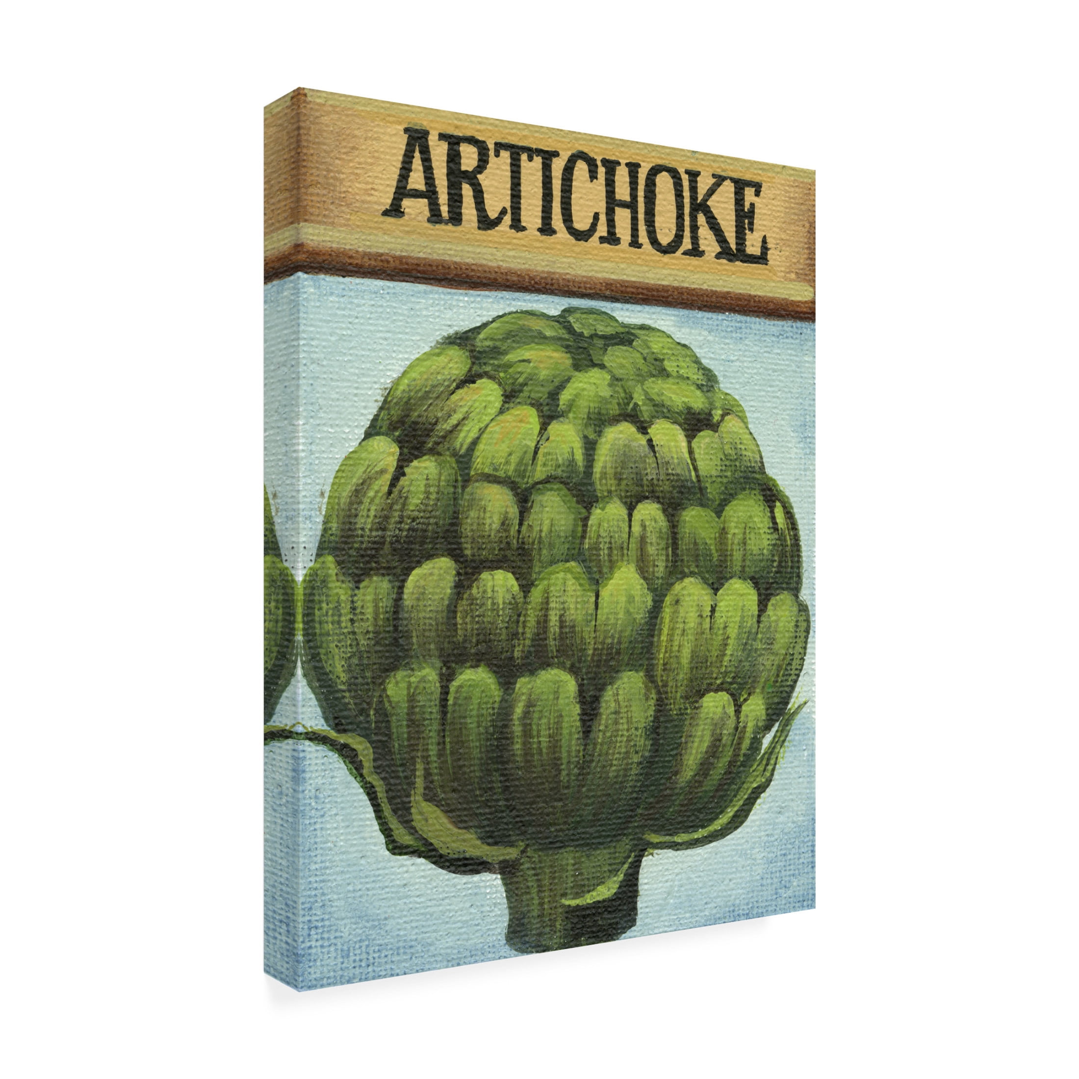 Canvas Wall Art - Debbi Wetzel 'Seed Packets 08 - Artichoke' Wall Art for Living Room, Bedroom, or Office Décor by Trademark Fine Art - 24 x 32 Inches