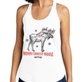 thumbnail image 2 of Merry Christmoose Tank Top Fitted Racerback Women's Small Heather Grey, 2 of 5