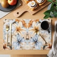 thumbnail image 2 of Orange Lily Placemats Set of 2, Spring Blue Flower Hand-painted Style Country Farm Non-Slip Place Mats Washable Table Mats for Kitchen Dining Table Decorations Indoor/Outdoor, 2 of 9