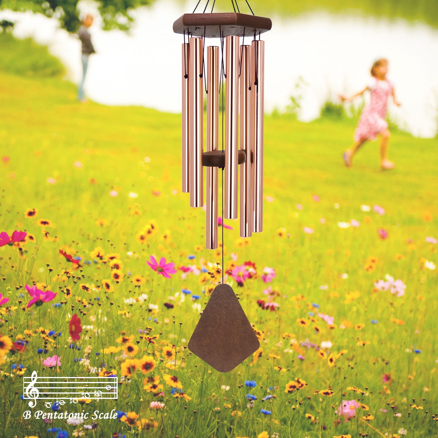ASTARIN Memorial Wind Chimes Outdoor Deep Tone, 30 Inch Sympathy Wind Chime  Outdoor, Weeding Wind-Chime Personalized with 6 Tuned Tubes, Elegant Chime  