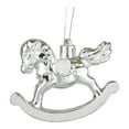 thumbnail image 7 of HomeDM 6Pcs Christmas Rocking Horse Plastic Ornaments Hanging Pendant for Christmas Tree Decorations Keepsake Gifts for Women Men Holiday Party Decor Silver 3.15"x2.36", 7 of 7