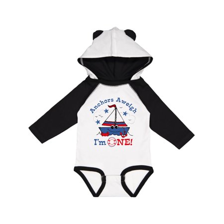 

Inktastic Little Sailboat 1st Birthday Gift Baby Boy Long Sleeve Bodysuit