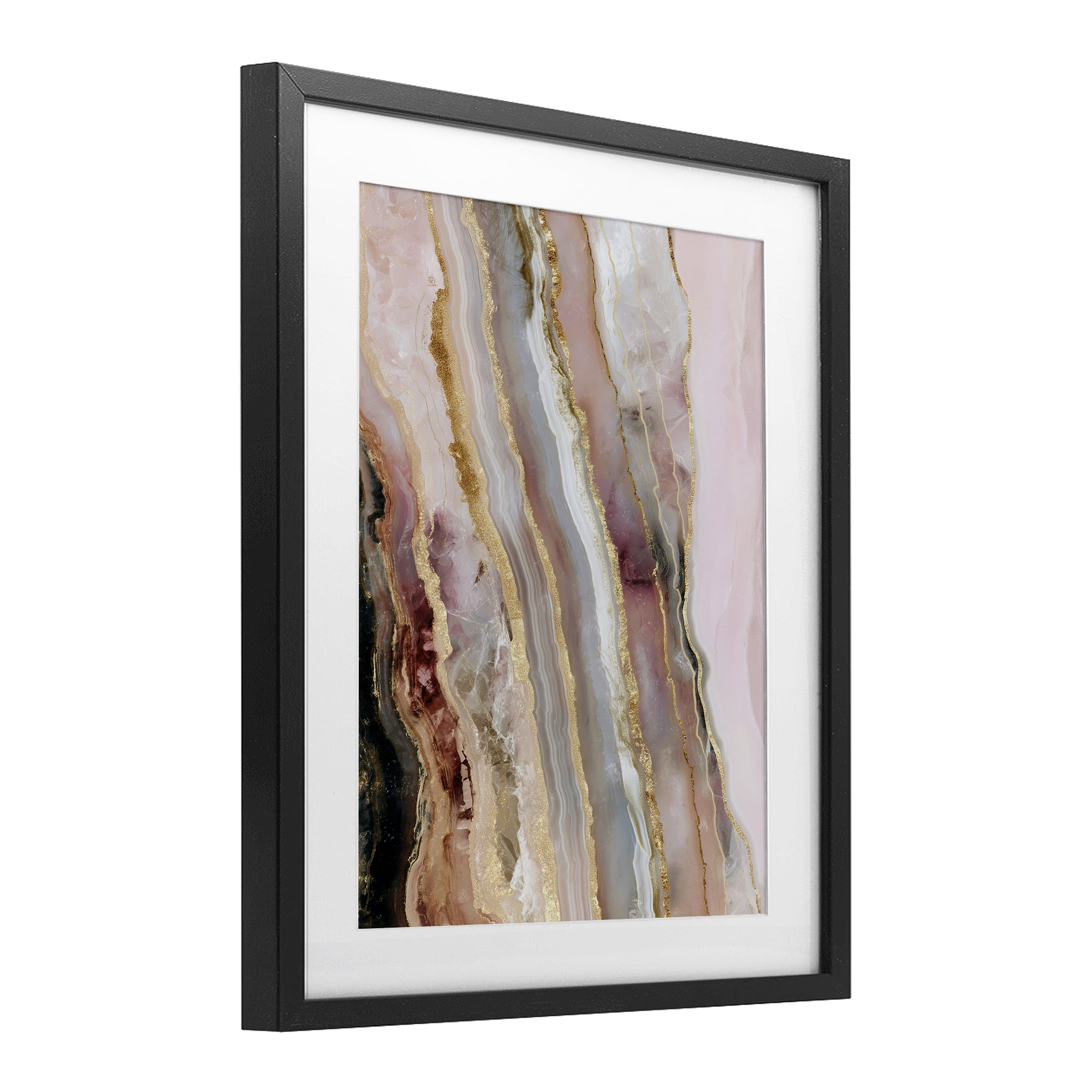 Stupell Industries Pastel Misty Gem Geode Black Framed Print Under Glass, design by Svetlana Aleynikova