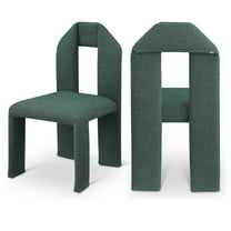 Meridian Furniture Bennett Green Boucle Fabric Dining Chair (Set of 2)