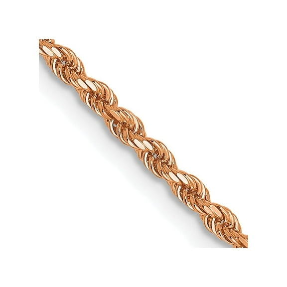 Auriga Fine Jewelry 14K Rose Gold 1.75mm Diamond-cut Rope 8inch Chain Bracelet for Women
