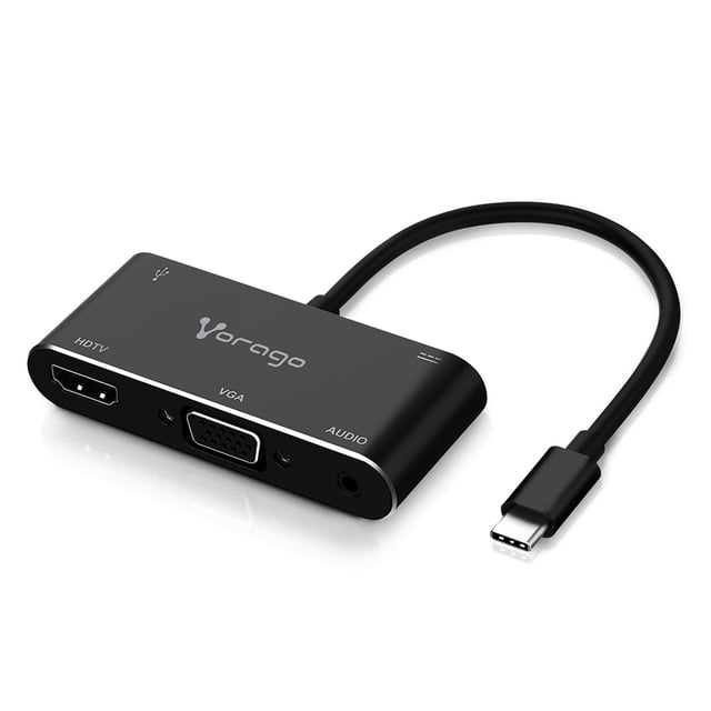 Convertidor 5 en 1 Vorago ADP-350 USB Tipo C a HDMI VGA USB 3.0 Jack 3.5MM PD