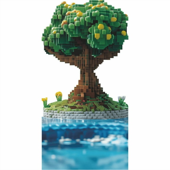 SP13374 Video Game Gold Mine Pixel Crafting Tree Cardboard Cutout Standee Standup