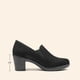 thumbnail image 2 of Zapatos DREAM PAIRS Tacones Bajos y Anchos de Gamuza Negra, 2 of 8